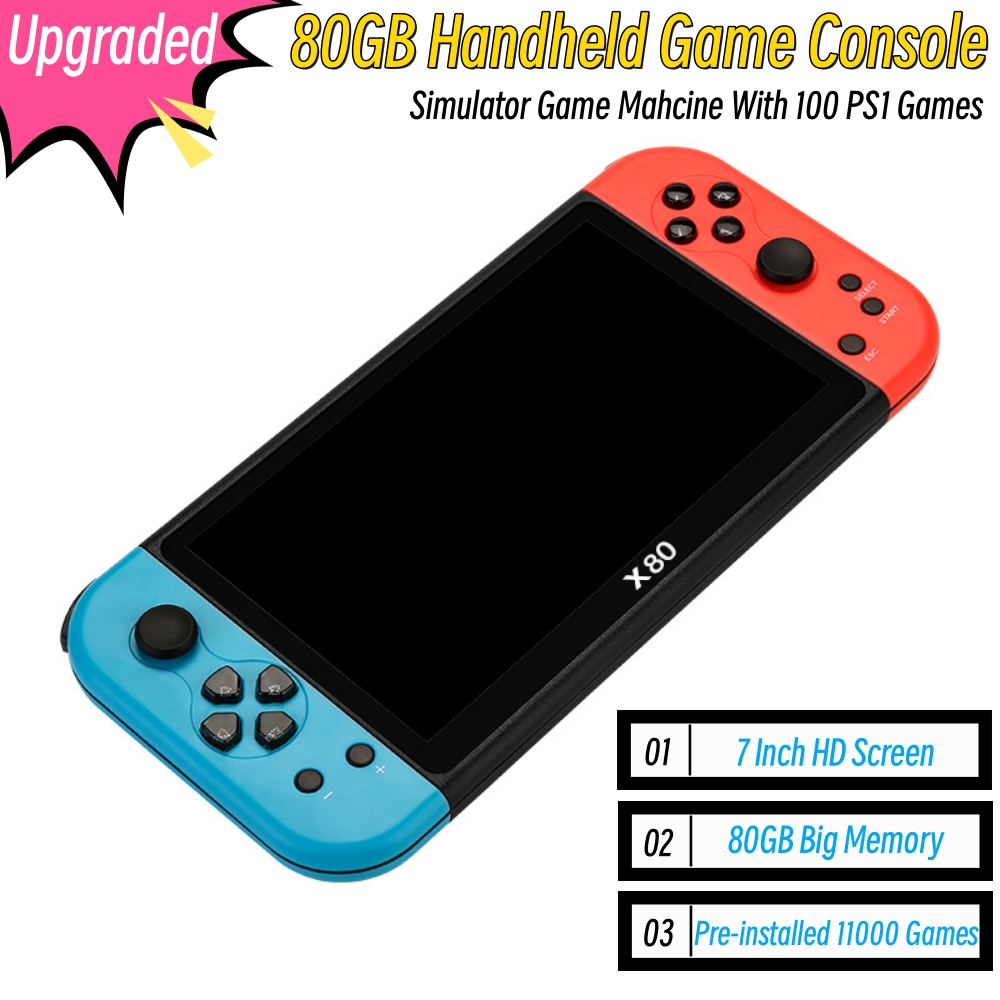 80GB Big Screen 7 Inch Handhel - огляд і ціна Gaming Console X80