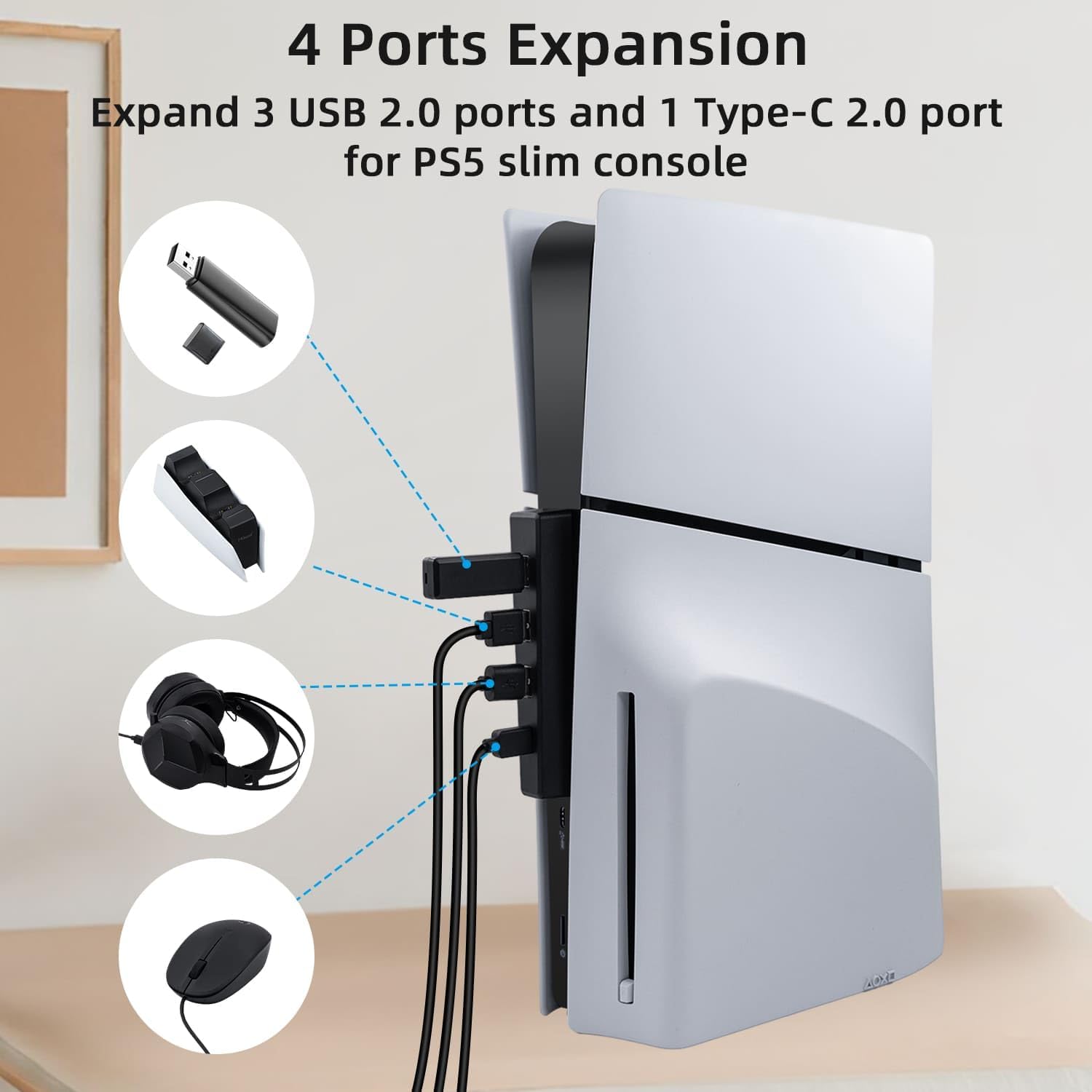 4 Ports USB Hub for PS5 Slim D - огляд і ціна Sony Console Ps5 Slim